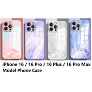 SG Seller: Iphone 16 Iphone 16 Pro Iphone 16 Pro Max Iphone 16 Plus Tempered Glass Case Marbled Phon