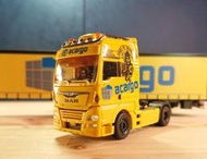 全新 HERPA 313094 1/87 MAN TGX XXL 三軸篷布半拖車 “acargo”