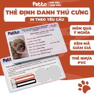 [GIVE VOUCHER] Dog and Cat Identification Cards Printed on Demand PVC Plastic with Rounded Corners M