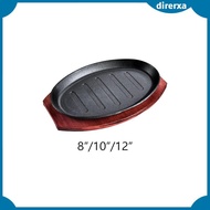 [Direrxa] Griddle Steak Fry Plate Nonstick Veggies Meats Grill Plates Sizzling Steak Plate Set Fajit