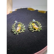 ~ 14k gold plated owl vintage stud earring