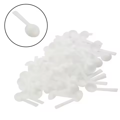 100pcs 1g White Plastic Food Grade PP Plastic DIY Baking Supplies Measuring Spoon Gram Scoop Food Ba
