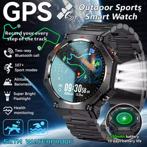 2025 NEW T-Rex 3 Ultra Outdoors GPS Sports SmartWatch Built-in GPS Compass Altimeter Barometer 5ATM 