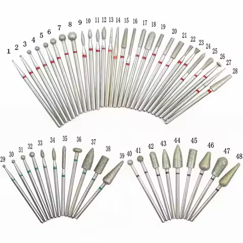 48 Types Diamond Ceramic Nail Drill Milling Cutter for Manicure Rotary Bits Cuticle Clean Accessorie