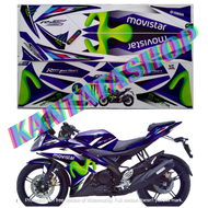 STIKER STRIPING LIS BODY VARIASI MOTOR YAMAHA R15 V2 MOVISTAR BIRU SEMI FULL BODY