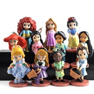 11pcs/set Disney Princess Toys Cinderella Belle Mermaid Ariel Sofia Doll Gift