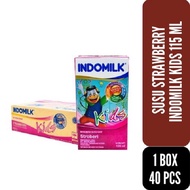 Susu Indomilk Kids  Susu uht kids indomilk 1 karton isi 40 RASA STRAWBERRY