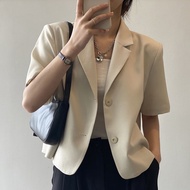 Blazer Short Sleeve Suit Coat Women's Summer Thin Korean Version  Large Size Short Casual Suit Top