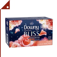 Downy : DWNSAR-200* แผ่นปรับผ้านุ่ม แผ่นอบผ้า Infusions Fabric Softener Dryer Sheets, Sparkling Amber &amp; Rose, 200 sheets