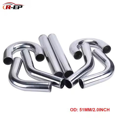R-EP Universal Aluminum Tube 51mm 2inch Cold Air Intake Pipe for Racing Car Turbo High Flow 0/45/90/