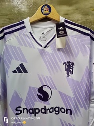 PWSL!! #เสื้อแมนยู เยือน 2025/26 สีขาวม่วง งานเทียบ แฟนบอล AAA เสื้อเปล่า + ทำฟูลออฟชั่น EPL