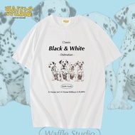 WS0159 Oversized T-Shirt Korean Cotton1 Damential Bondage Dog WAFFLE STUDIO
