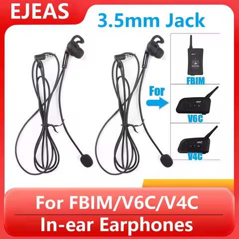 2PC EJEAS Handsfree 3.5mm Jack Referee Headset Earphone for FBIM/ V4CPLUS/V6C PRO