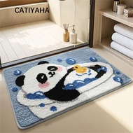 CATIYAHA Plush Rug, Soft Comfort Panda Cat Peacock Bathroom Rug,  Quickly Dry Durable Rubber Backing