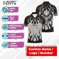 Axellent Prints Ryu Blaze Ignition Jersey Retro Collar Shirt Sublimation Jersey Custom Name Retro Viral