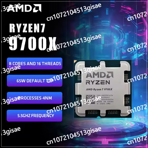7 9700X Processor R7 9700X 5.5GHz 8-Core 16-Thread 40MB Game Cache 4NM TDP 65W Socket AM5 Gaming CPU