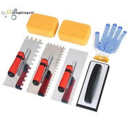 Squared Trowel 3pcs Set Grout Sponges andWork Gloves Ideal forCement, Concrete, Masonry Tile
