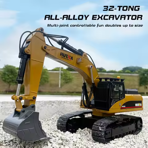 Upgraded Huina 1580 32-Channel Remote Control Excavator Alloy Simulation Hydraulic engineering ve a 