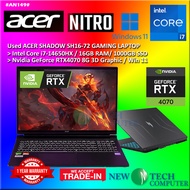 #AN149 USED ACER SHADOW SH16-72 Gaming Laptop intel Core i7-14650HX 16GB 1TB SSD Nvidia RTX4070 RTX 