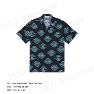 Lacoste เสื้อเชิ้ตแขนสั้น รุ่น Globe Print Lacoste Cotton Twill Shirt Code: CH1880 10 QPI