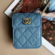 ::CHANEL:: 單寧金雙C小廢包 VIP 限定牛仔包