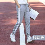 tracksuit man baggy tracksuit Black Knitted Three-Bar Casual Sports Pants Men's Trousers Loose Cuffe
