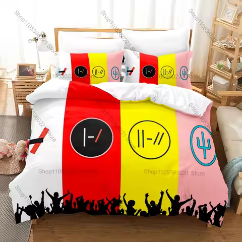 Rock Music T-Twenty O-One P-Pilots 3PCS Bedding Set Band Logo & Portrait Print Soft Microfiber Duvet
