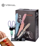 VISHAL Knife Set Kitchen Knife Stainless 6 Pcs Premium Pisau Warna Set