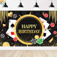 Casino Birthday Backdrop Las Vegas Casino Night Party Background for Casino Theme Poker Dice Gold Gl