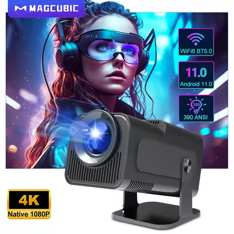 Magcubic 4K Native 1080P Android 11 Projector 390ANSI HY320 Dual Wifi6 BT5.0 Cinema Outdoor Portable