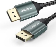 CLAVOOP DisplayPort Cable 6.6ft, DP to DP Display Port 1.2 Cable 144hz Braided Cord [4K@60Hz HDR, 2K@165Hz, 2K@144Hz] Male to Male Cables for Monitor TV Gaming Monitor Graphics Card Laptop