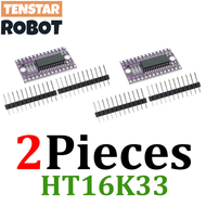 TENSTAR 2pcs HT16K33 16x8 LED Dot Matrix Drive Control Module Digital Tube Driver Development Board