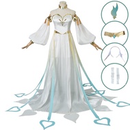Genshin Impact Game Nahida The Greater Lord Rukkhadevata Cosplay Costume White Long Dress Uniform Pa