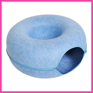 Cat Bed Tunnel Breathable Scratch Resistant Cat Cave Bed Felt Round Cat Bed Cat Donut Tunnel Bed Cat