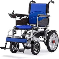 Adult Foldable Electric Wheelchair - Remote Control 25 * 2 W Electric Wheelchairs Lightweight Motorize Power Electrics Wheel Chair Mobility Aid,Blue