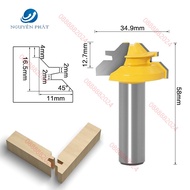 Mũi phay ghép góc vuông gỗ muwang vàng cốt 12ly7 hợp kim chuẩn loại tốt