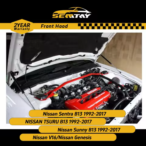 SEMTAY Hood Struts for 1992-2017 Nissan V16/Genesis/Sentra/TSURU/Sunny B13 Bonnet Lift Support Sprin