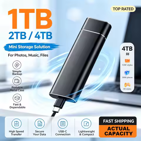 4TB large capacity portable hard drive, high-speed external hard drive, portable solid-state drive, 