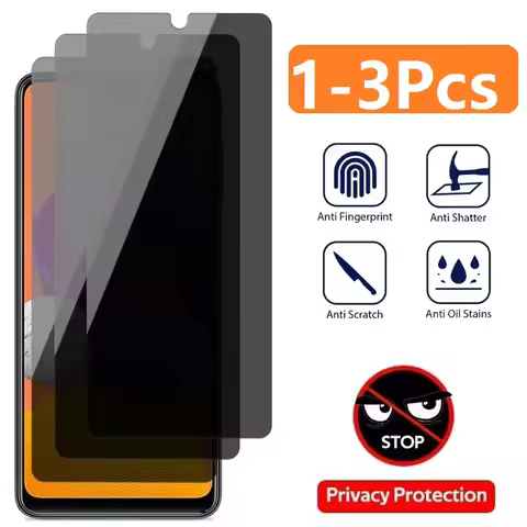 1-3Pcs Privacy Tempered Glass For Samsung M12 A20S F02S A13 4G F12 NFC M32 5G M13 A12 NACHO Anti-Spy