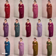 (Ready-To-Wear) Beautiful Soft Rangoli Crunch Silk Saree With Beads Sequence Work Blouse -KF-1409