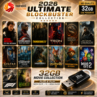 2026 Ultimate Blockbuster Collection 32GB USB Pendrive - 14 HD Movies - Plug & Play - Watch on PC TV