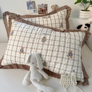 sarung bantal Sepasang sarung bantal berlapis kapas renda baru, sarung bantal getah rumah tangga kap