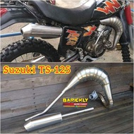Exhaust SUZUKI TS-125 Shrimp Racing Full Stainless Steel Racing Custom TS 125 TS125