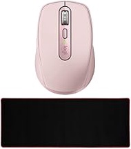 Logitech MX Anywhere 3 Compact Performance Mouse (Rose) Bundle with Extended Mouse Pad (2 Items)