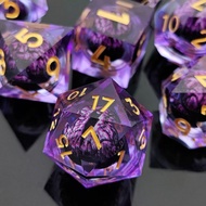 Liquid Core DND Dice,Movable Dragon Eye Dice Set DND for Dungeons and Dragons Polyhedral Dice Behold