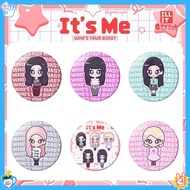 NEW ILLIT Cute Cartoon Tinplate Badge Mirror Keychain Girl Fan Merch KPOP