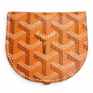 全新未使用 △ GOYARD Raspail Goyardine 帆布皮革半圓形零皮夾/小皮夾 橘色 法國製造 男士 附盒