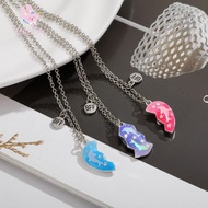 BALSA 3Pcs BFF Necklaces, Alloy Cute Matching Heart Pendant Necklace, Friendship Friendship Jewelry 