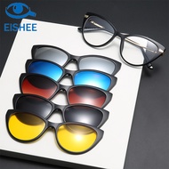 Cross-Border Sunglasses Set for Women, European and American Style, Five-in-One Magnetic Clip-On Sun