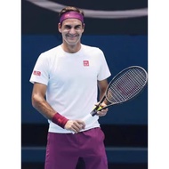 Uniqlo Federer tennis jersey with cotton print round neck T-shirt short sleeved casual sports